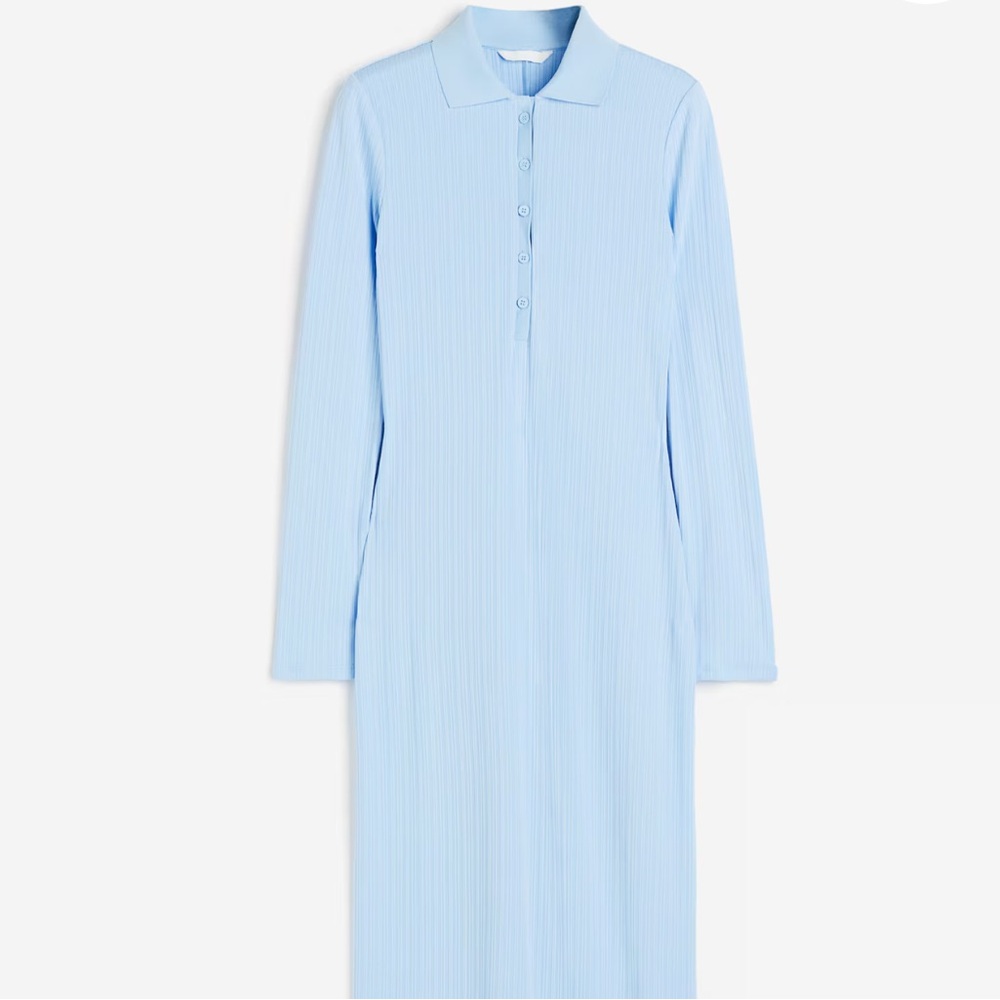 Light Blue Long Sleeve Dress - Picture 3 of 3
